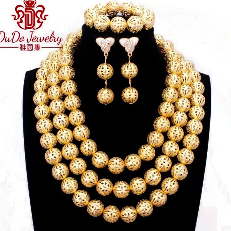 New African 3 Rows Jewelry Set For Women