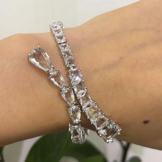 2025 New Exquisite Jewelry Set Earring Bracelet White Crystal Charm Pearl Necklace Original Women Party Jewelry Accessories Gift