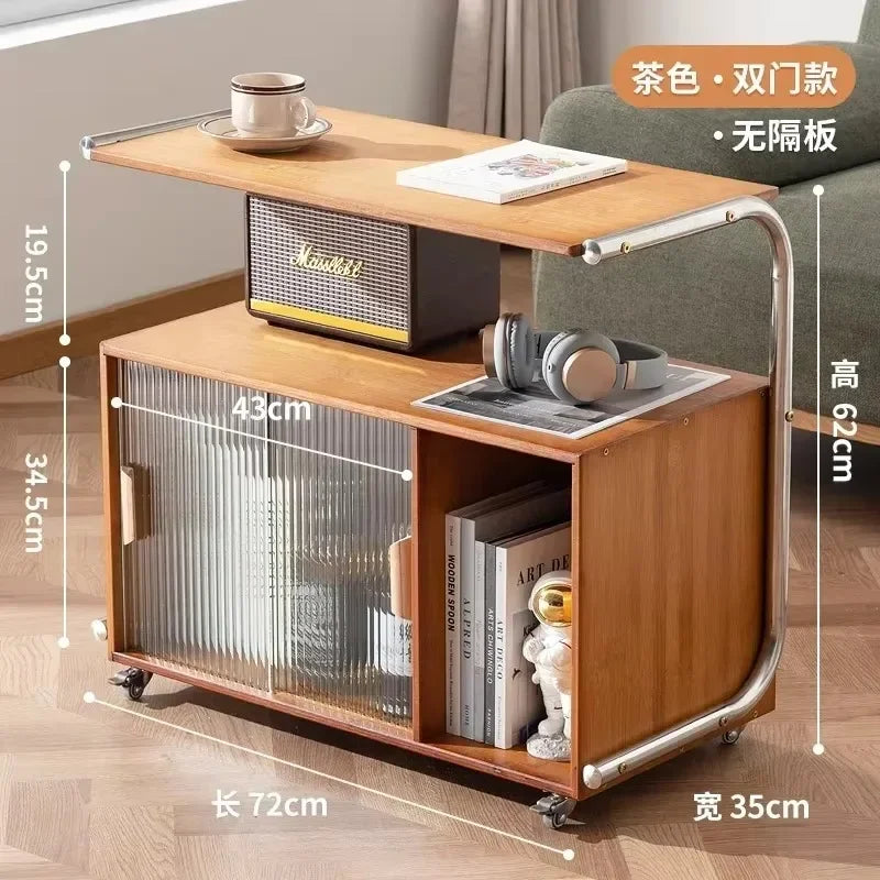 Nordic Removable Sofa Table Magazine Storage Cabinet Multi-functional Bedroom Bedside Table Practical Living Room Furniture
