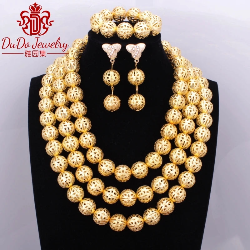 New African 3 Rows Jewelry Set For Women
