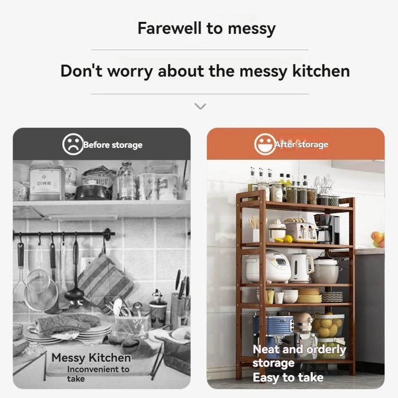 Kitchen shelf, floor standing multi-layer product collection, household pot seasoning shelf, fruit and vegetable bowl and dish s