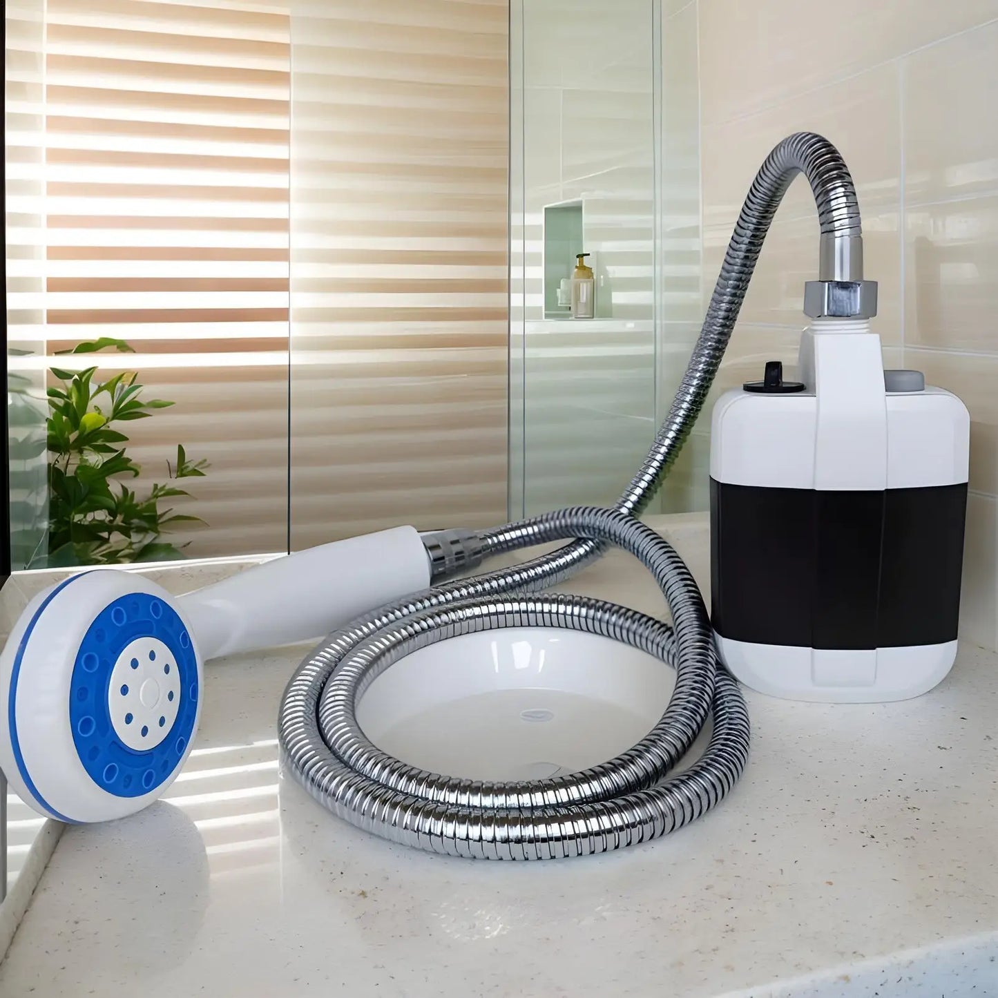 Portable Camping Shower Outdoor Shower Pump Outdoor Bathing Equipment Handheld Electric Showering Device For Hiking Beach