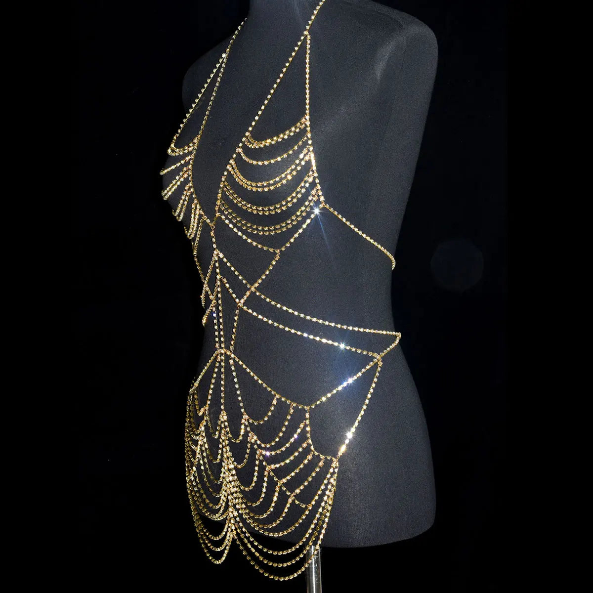 Sexy Fashion Body jewelry For Woman Shiny Dress With Rhinestones Underwear Personalized Bodysuit Party Clothing Accessories Gift