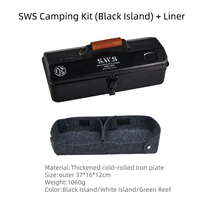 WELLHIKE Outdoor Toolbox Iron Box With Stickers Coffee Box Equipment Lunch Box Camping Portable Hand-Held Metal Storage Box