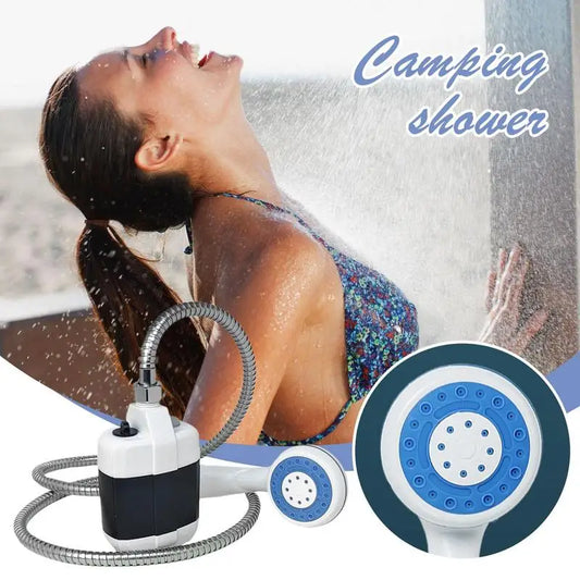Portable Camping Shower Outdoor Shower Pump Outdoor Bathing Equipment Handheld Electric Showering Device For Hiking Beach