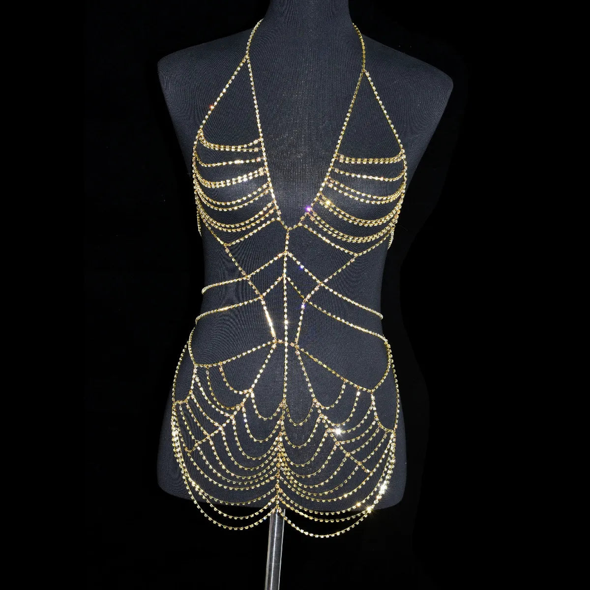 Sexy Fashion Body jewelry For Woman Shiny Dress With Rhinestones Underwear Personalized Bodysuit Party Clothing Accessories Gift