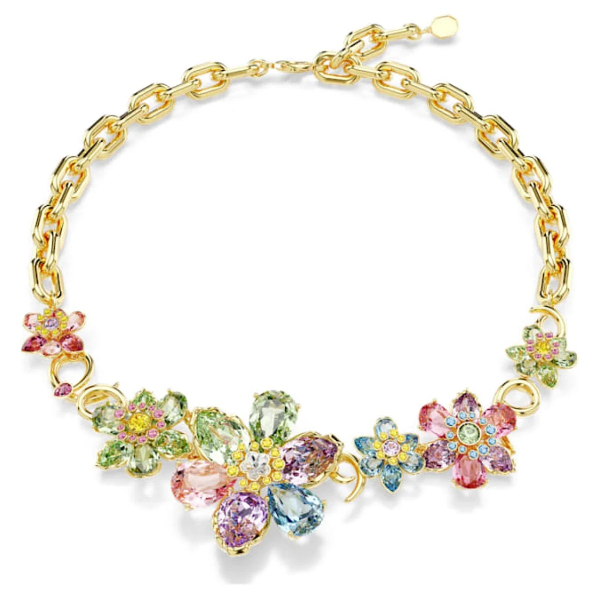 2025 Gorgeous Floral Gold Jewelry Set, Essential Necklace Pendant Bracelet, Earnail Ring for Banquet Parties - Lover Gift