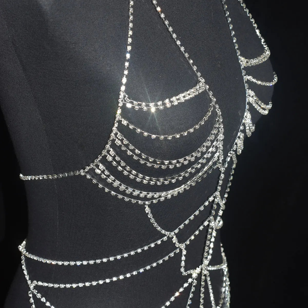 Sexy Fashion Body jewelry For Woman Shiny Dress With Rhinestones Underwear Personalized Bodysuit Party Clothing Accessories Gift
