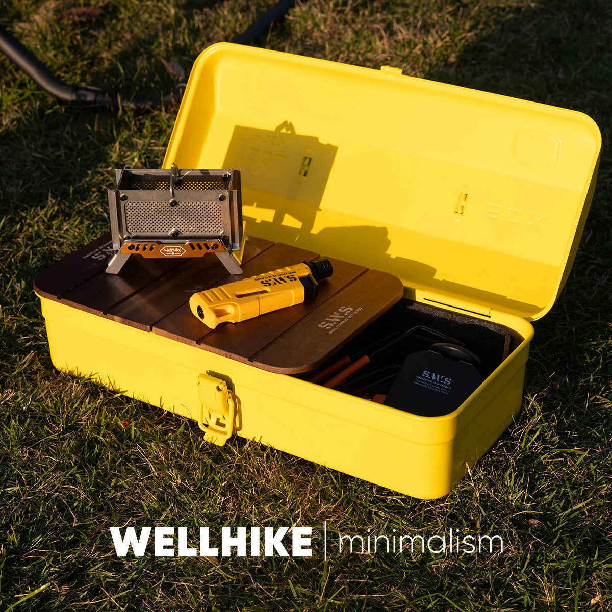 WELLHIKE Outdoor Toolbox Iron Box With Stickers Coffee Box Equipment Lunch Box Camping Portable Hand-Held Metal Storage Box