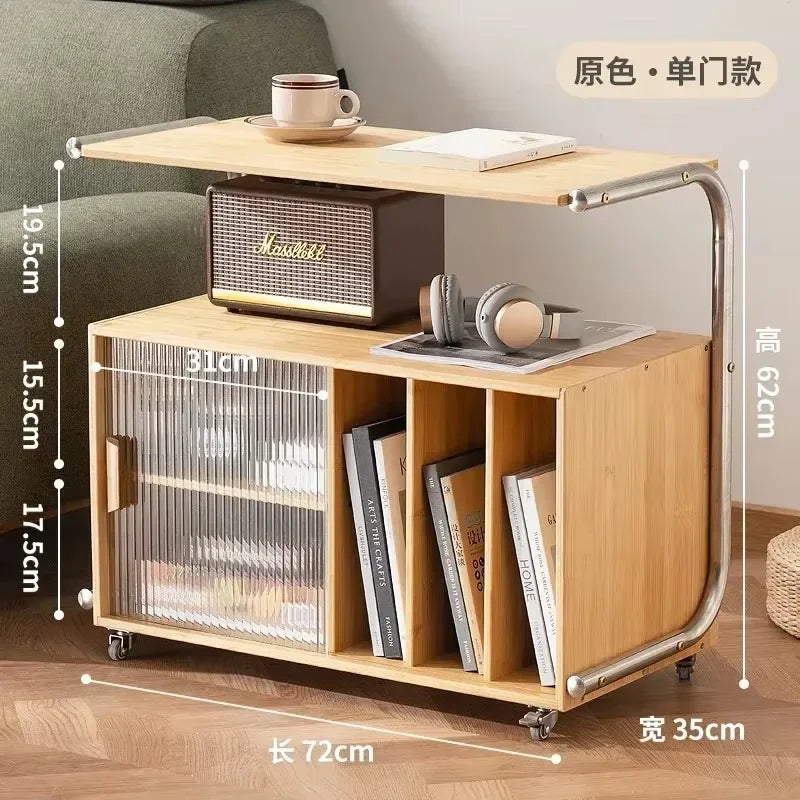 Nordic Removable Sofa Table Magazine Storage Cabinet Multi-functional Bedroom Bedside Table Practical Living Room Furniture
