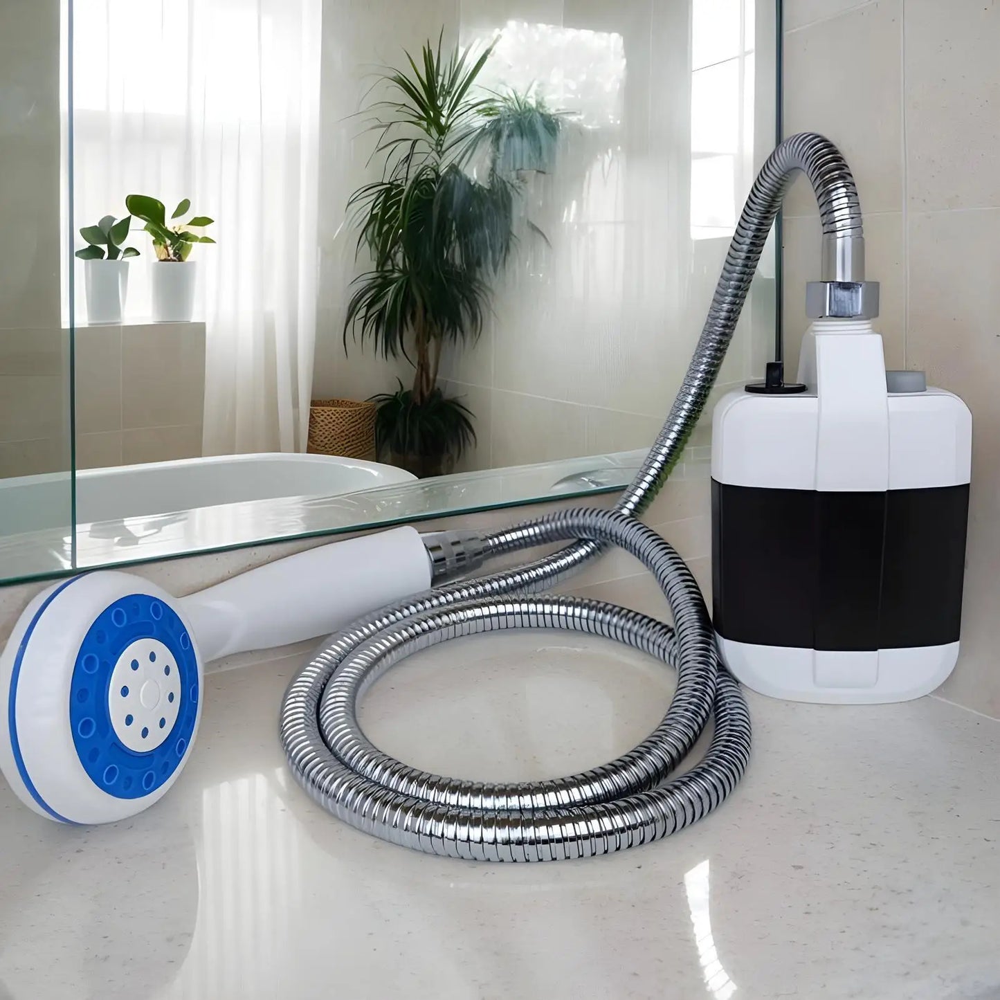 Portable Camping Shower Outdoor Shower Pump Outdoor Bathing Equipment Handheld Electric Showering Device For Hiking Beach