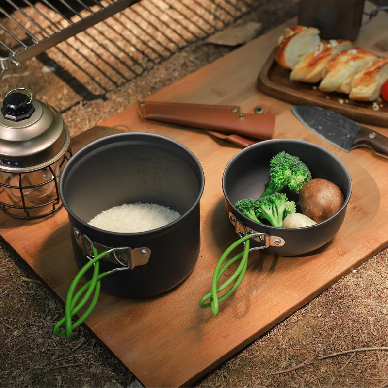 Camping Cookware Kit Outdoor Travel Cooking Set Pot Set Ultralight Outdoor Tableware Set Tourism Equipment For Hiking Picnic
