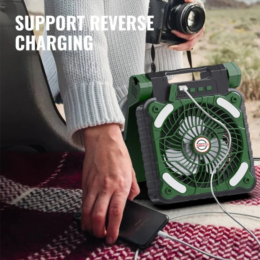 Outdoor Fan, Solar Camping, Portable USB Tent Lighting, Portable Fishing, Cold Air Conditioner, Electric Fanc