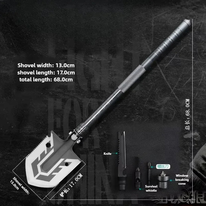 Engineer Shovel Multifunctional Outdoor Camping Survival Gear Folding Fishing Shovel Anti-slip Professional Outdoor Tools
