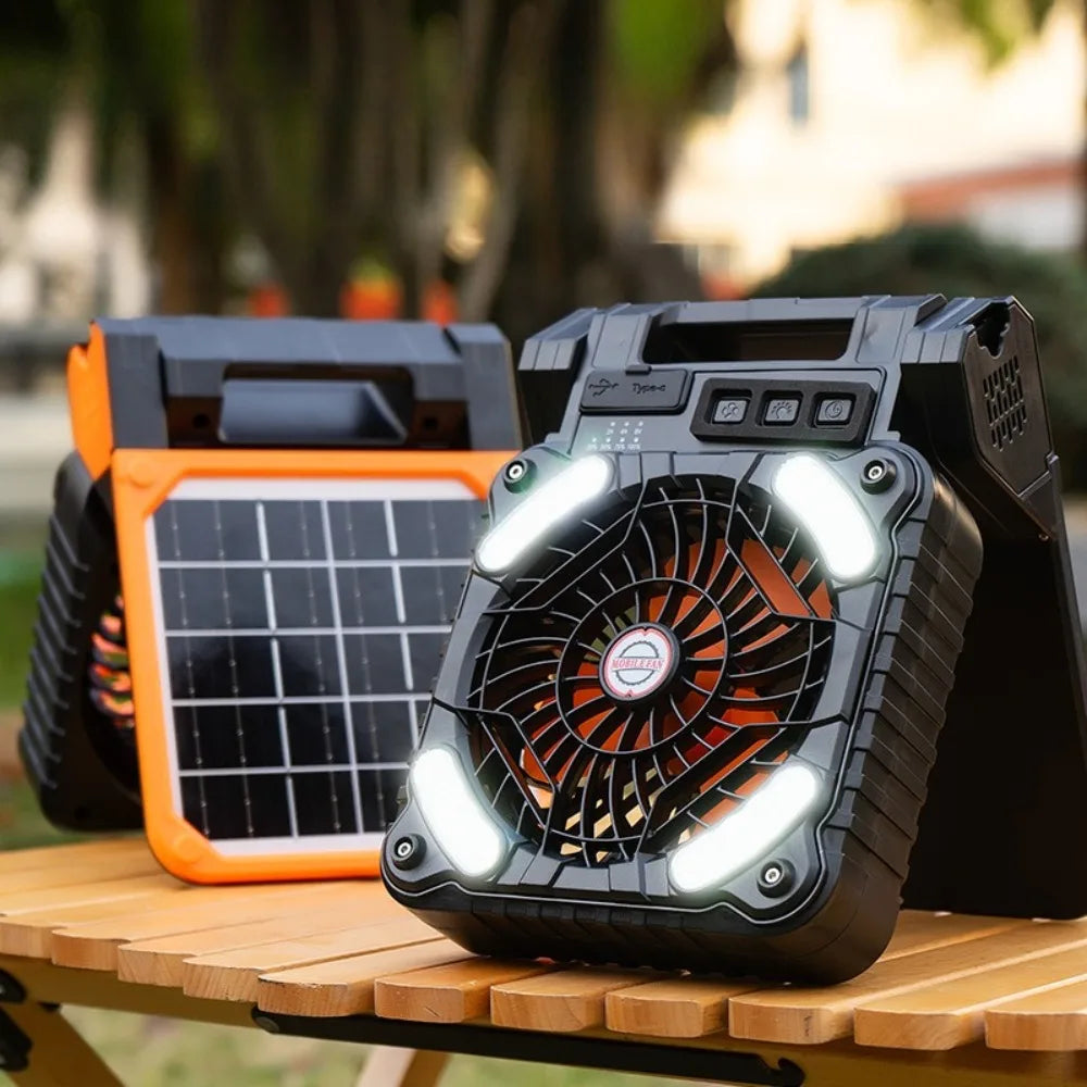 Outdoor Fan, Solar Camping, Portable USB Tent Lighting, Portable Fishing, Cold Air Conditioner, Electric Fanc