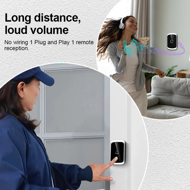 Electronic Doorbell Wireless Home Intelligent Electronic Remote Control Door Elderly Pager Home Reminder Long Distance