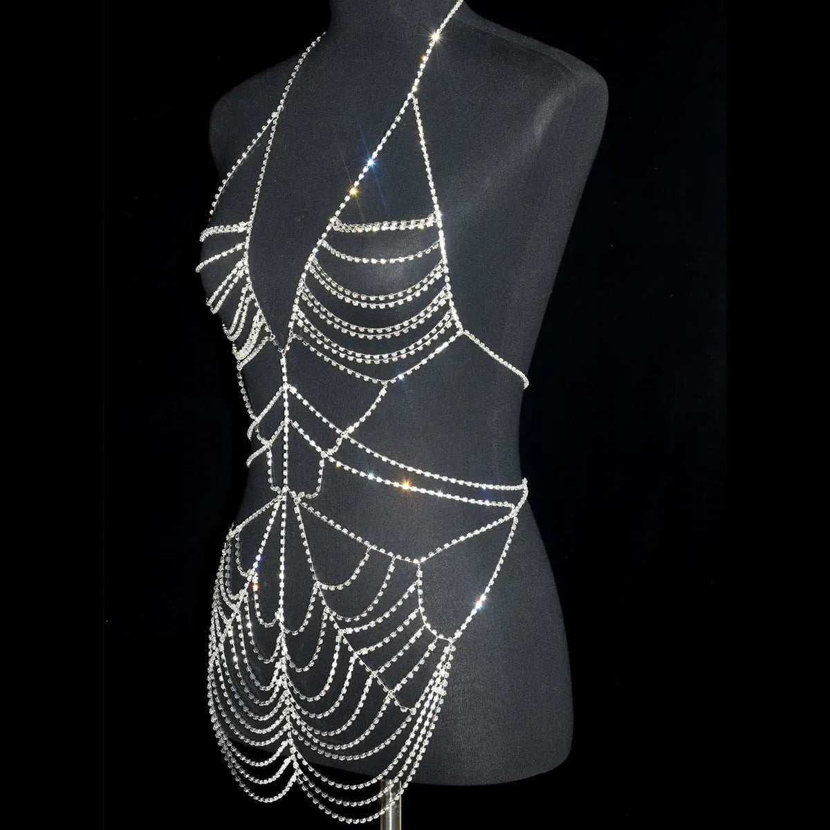 Sexy Fashion Body jewelry For Woman Shiny Dress With Rhinestones Underwear Personalized Bodysuit Party Clothing Accessories Gift