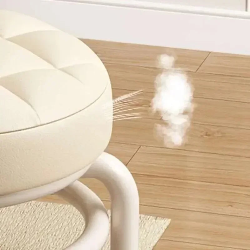 Taburete de polea, taburete pequeño de celebridad de Internet, asiento silencioso con ruedas, silla para cambiar znurete redondo