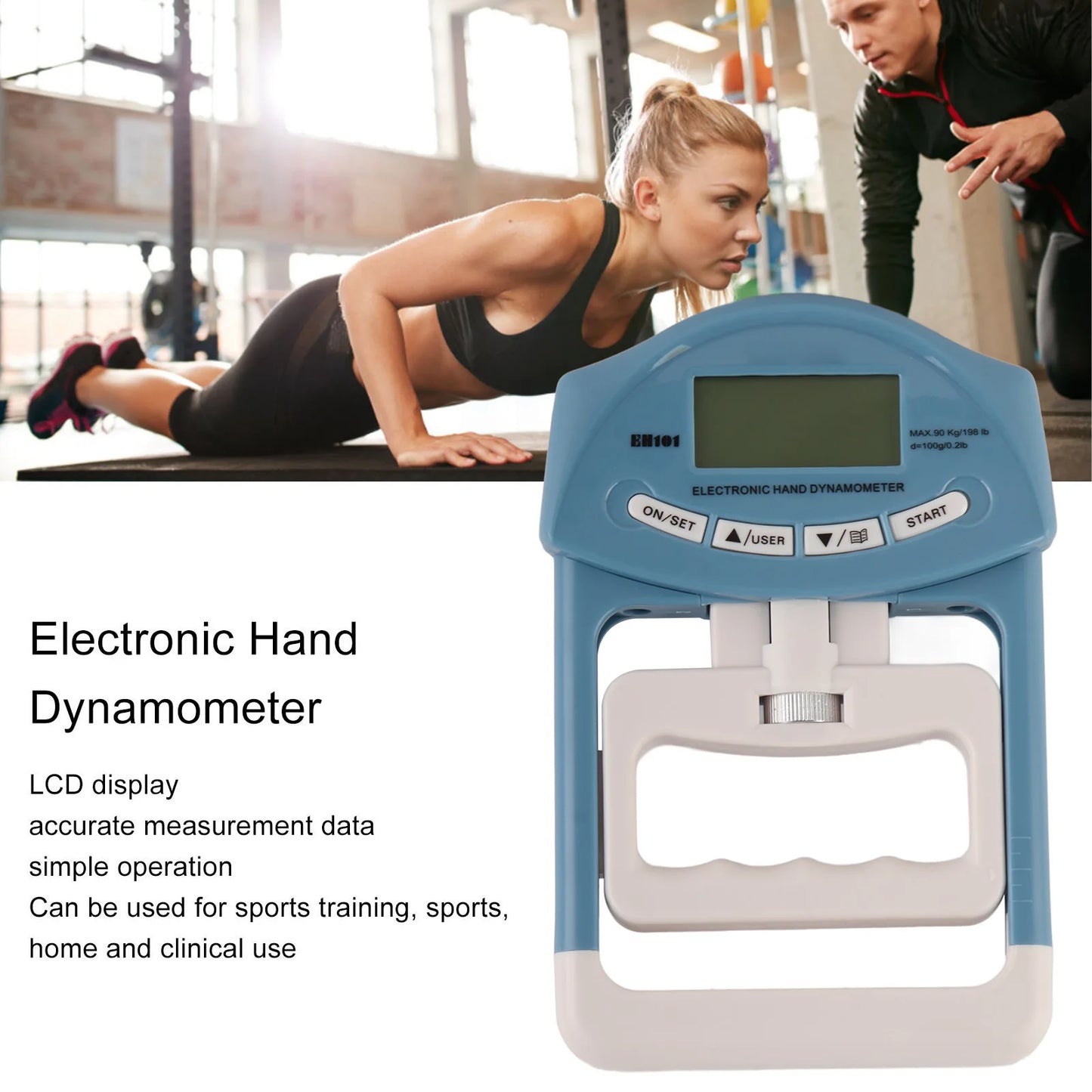 Electronic Hand Dynamometer Simple LCD Display Electric Grip Dynamometer Intelligent for Home for Athletic Training