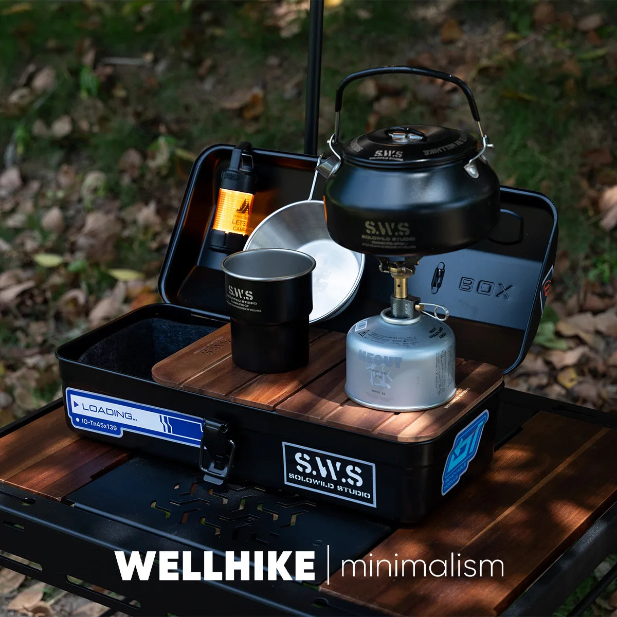 WELLHIKE Outdoor Toolbox Iron Box With Stickers Coffee Box Equipment Lunch Box Camping Portable Hand-Held Metal Storage Box