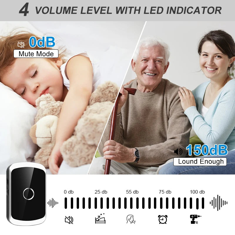 Electronic Doorbell Wireless Home Intelligent Electronic Remote Control Door Elderly Pager Home Reminder Long Distance