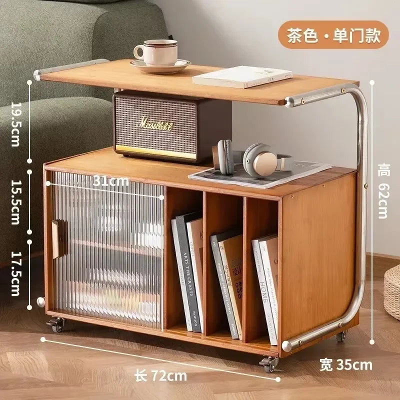 Nordic Removable Sofa Table Magazine Storage Cabinet Multi-functional Bedroom Bedside Table Practical Living Room Furniture