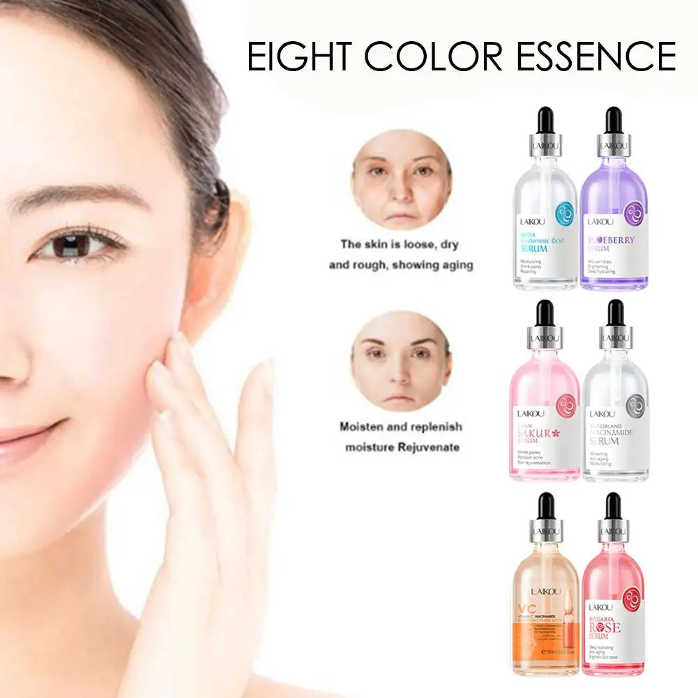 100ml LAIKOU Sakura Serum Vitamin C Amino Acid Essence Eight Color Essence Moisturizing Hydrating Nourishing Repair Skincare
